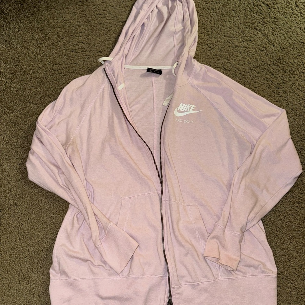 Nike Women's Light Pink Zip-Up Hoodie
